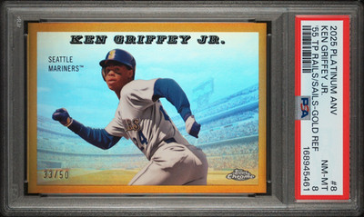KEN GRIFFEY JR. /50 GOLD REFRACTOR 1955 TOPPS 2025 TOPPS CHROME PLATINUM PSA 8