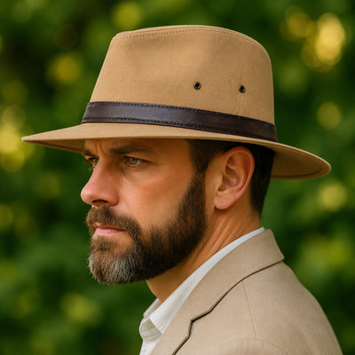 Hochwertiger 100 % Baumwolle Fedora Panama Sonnenhut 4 Größen 2 Farben klassisches Design