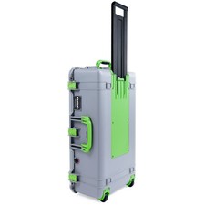 Silver  Lime Green Pelican 1615 Air case No Foam. With wheels. Lime Trolley.