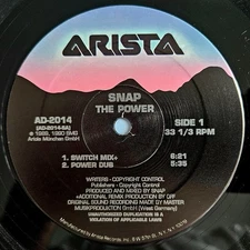 HOUSE - SNAP - THE POWER - ARISTA RECORDS ORIGINAL PRESSING
