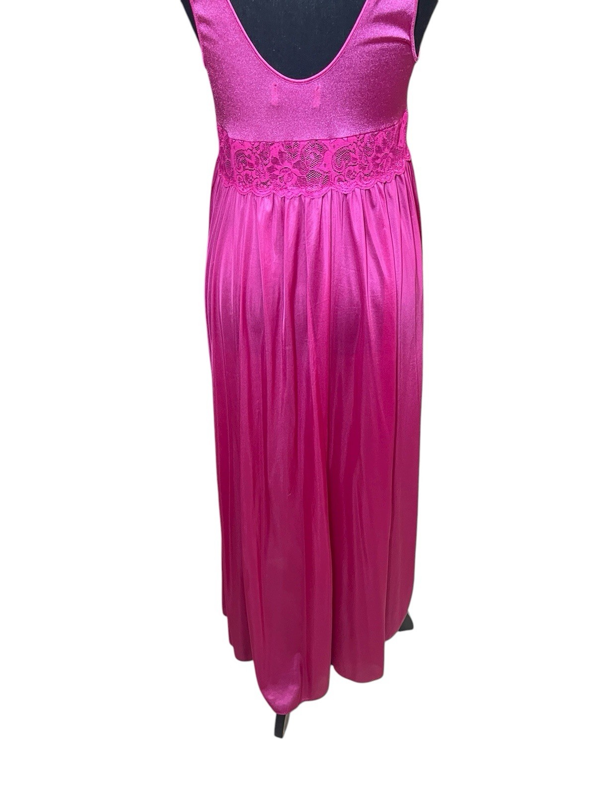 Vintage Shadowline Nylon Spandex Lace Nightgown Large Long Maxi Sheer Fairy USA