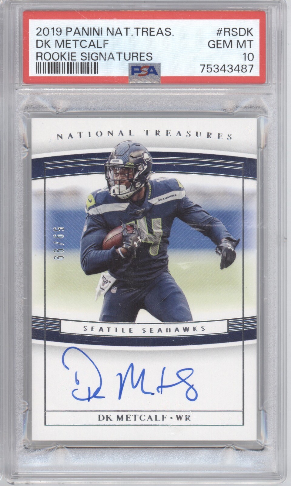 DK Metcalf Panini National Treasures Rookie Signatures #RSDK Base