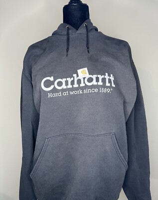 VTG Carhartt WIP Workwear Gradient Sun Faded Hoodie Sweatshirt