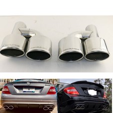 Amg H-style Dual Exhaust Tips Fit Mercedes Benz C63 C300 E63 Amg H-style Dual Exhaust Tips Fit Mercedes Benz C63 C300 E63