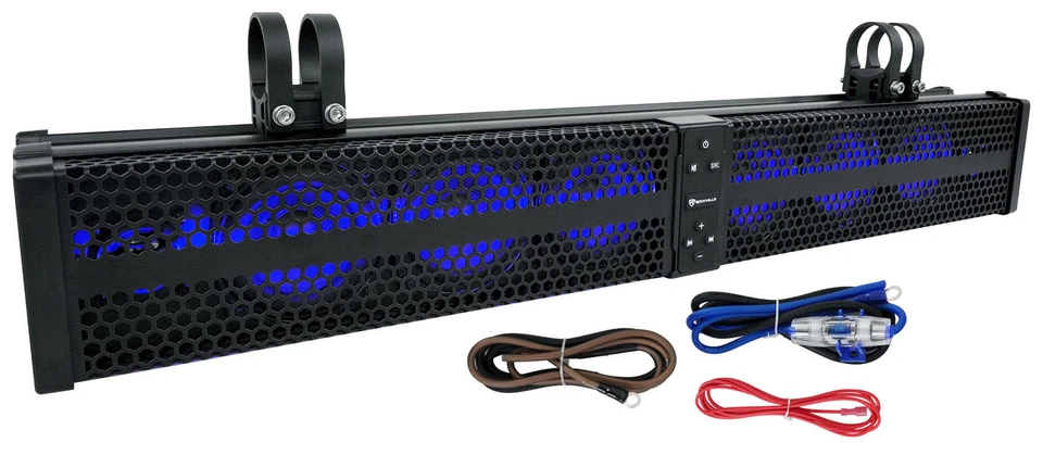 Rockville XBAR-32 32" ATV/UTV Barra de Sonido Sistema de Altavoces Bluetooth con LED + Kit de Cable