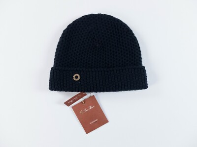 NO CUSTOMS TAX LORO PIANA Rougemont solid navy blue cashmere