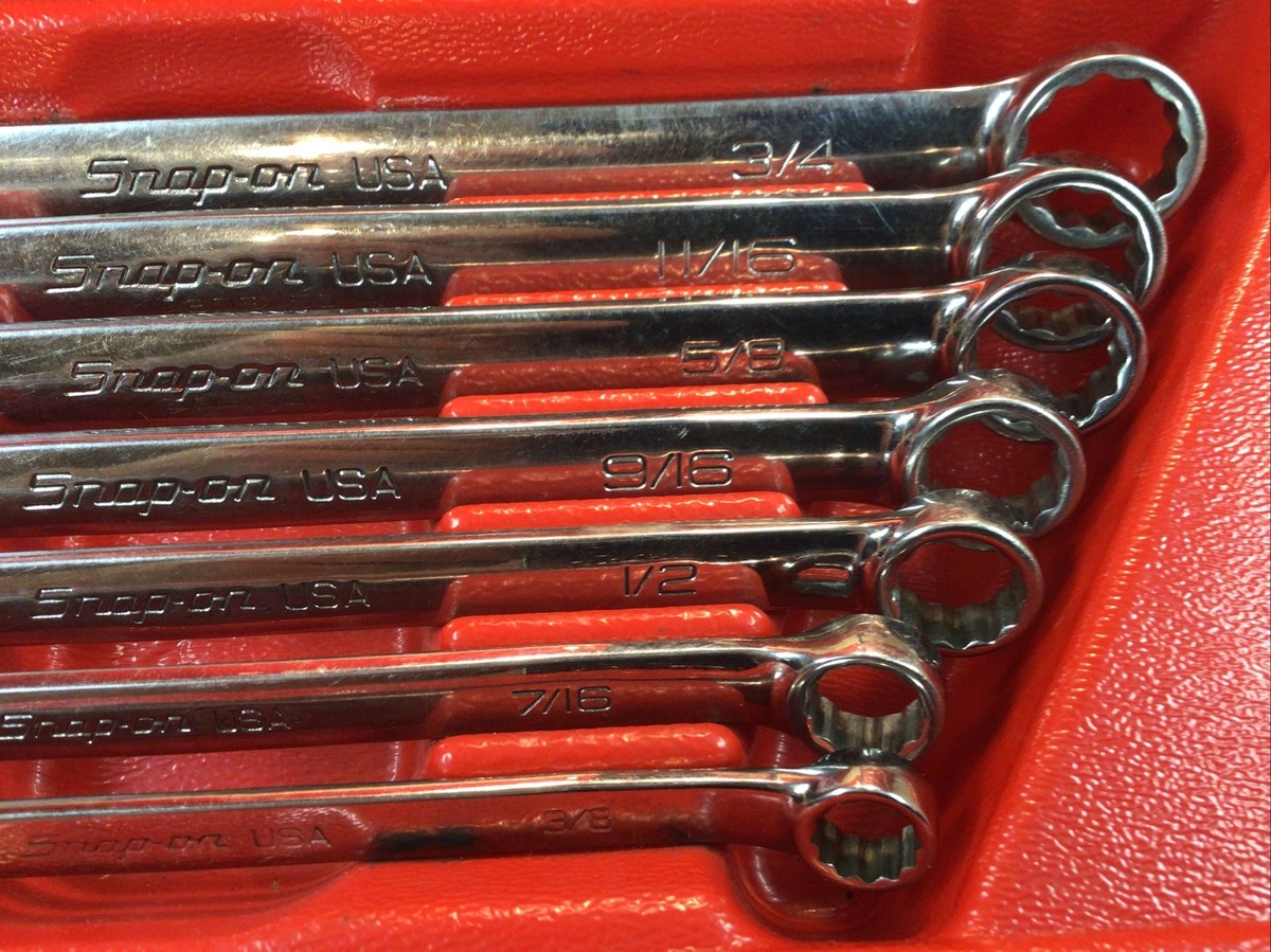 Snap On SOEX707 -3/8”-3/4”SAE, 7pc, 12 Pt.,Flank Dr.+,Combo Wrench
