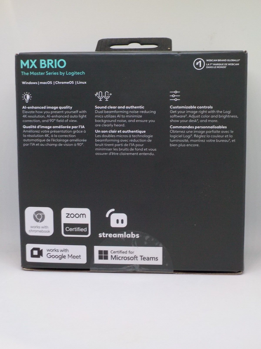 New Logitech MX Brio Ultra HD 4K Streaming Webcam, 1080p at 60 FPS
