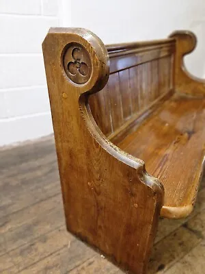 Buy Antique Solid Pine Church Pew Monks Bench  Settle Hall Bench Seat