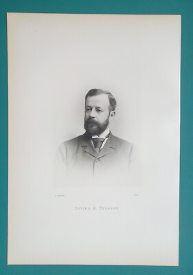 IRVING STEARNS Penn. Engineer Designer of Susqehanna River Bridges - 1890 Print