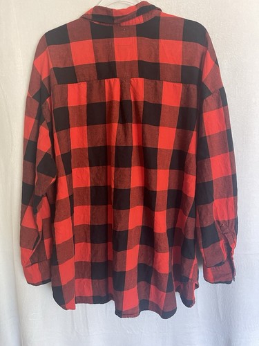 Old Navy Hemd Damen XXL Flanell rot schwarz Büffel kariert kariert langarm - Bild 4 von 9