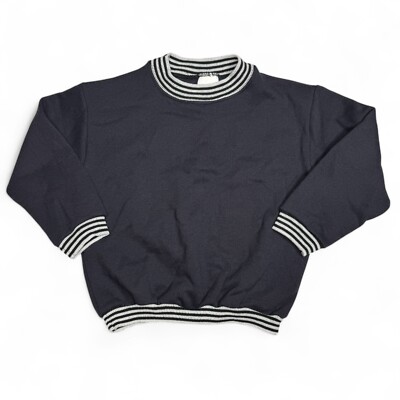 Vintage Boys Classics Fleece Lined Sweater Size 5/6 Dark Blue Long Sleeve NWOT