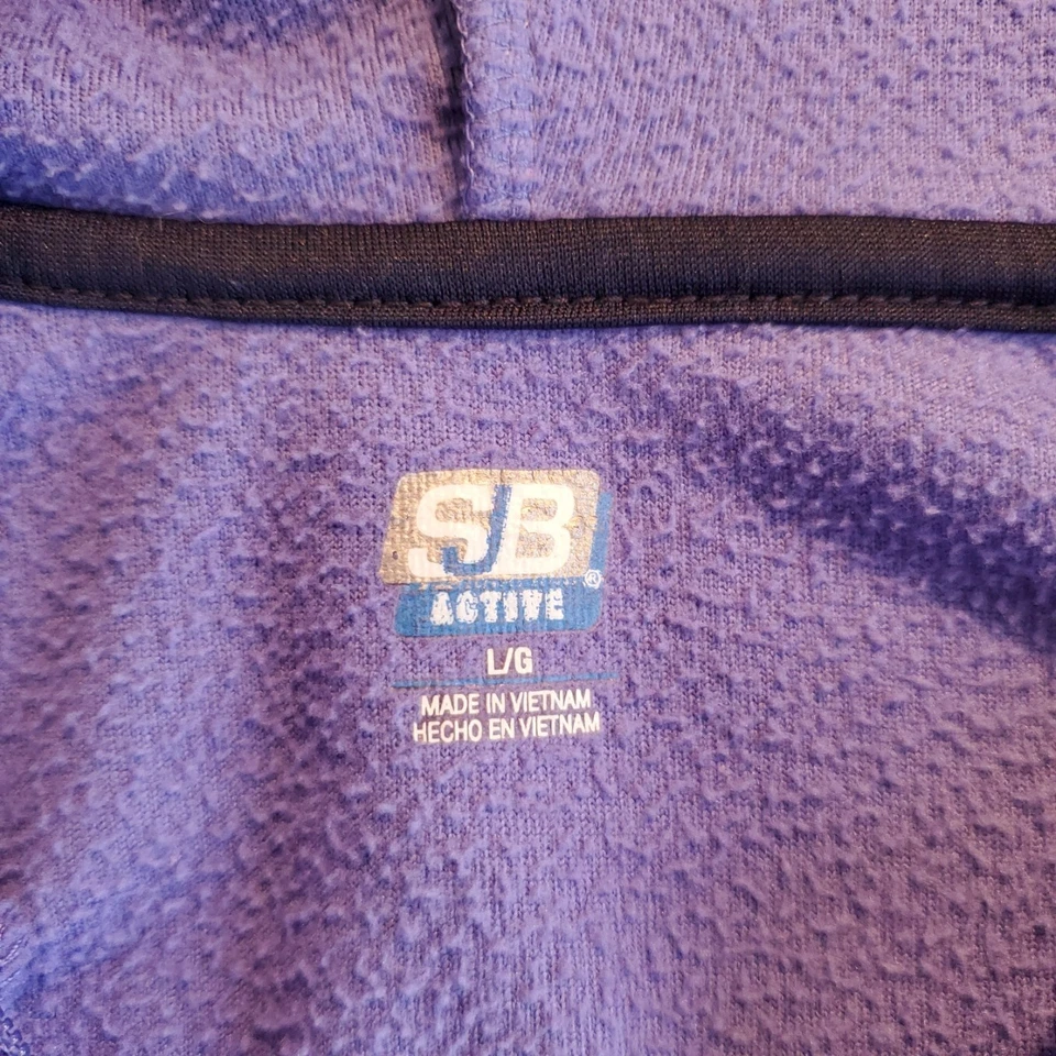 Pullover SJB Active Ligero con Capucha Mangas Largas Púrpura Polar 1/4 Cremallera L Grande Foto 4 de 4