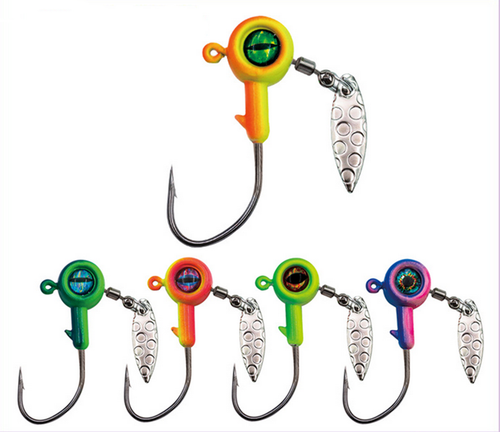 10 Pezzi Freccette Ombreggiate Sottospin Jig Heads Gancio da Pesca con Lama di Salice Esca Crappie - Foto 21 di 29