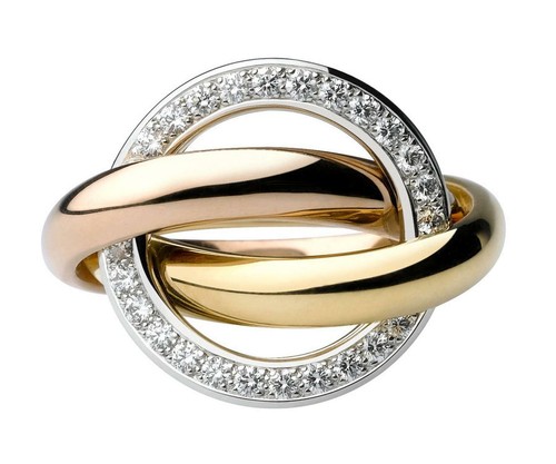 Cartier Trinity Crash Diamond Ring 