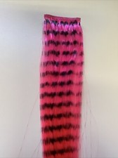 1 PIC CLIP IN FAUX FEATHERS PINK AND BLACK TIGER 16" SYNTHETIC HAIR EXTENSION