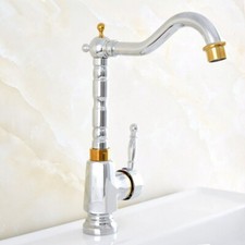 Silver Gold Chrome Swivel Spout Kitchen Faucet Bathroom Sink Mixer Tap 2sf801