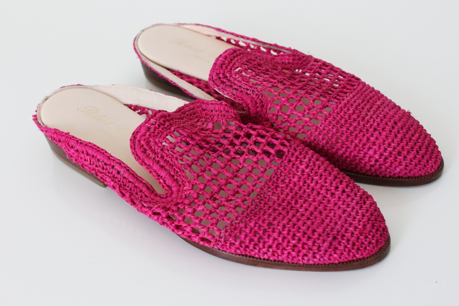 Robert Clergerie Hot Pink Raffia Slides Sandals Beach Summer Shoes Women's  37.5 | eBay