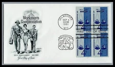 US FDC # 1186 4c Workman's Compensation block Artmaster  1961, 9K894