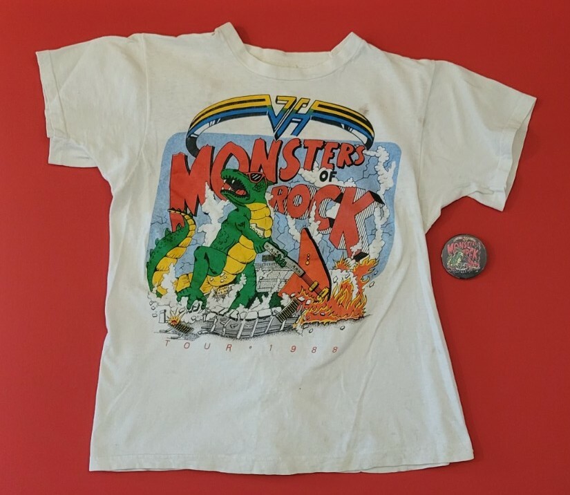 MONSTERS OF ROCK original concert t shirt VAN HALEN METALLICA rare Button |  eBay