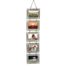 5 Hanging Wooden Photo Frames Rustic Hanging Decor Five Picture Frames M&W