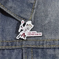 Take That, Depression! Enamel Pin - Inspired By Hazbin Hotel Lucifer Morningstar