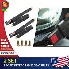 2pack Universal Lap Seat Belt 2 Point Adjustable Retractable Car Single Seat Lap 2pack Universal Lap Seat Belt 2 Point Adjustable Retractable Car Single Seat Lap