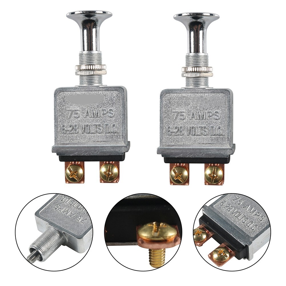 Heavy Duty 75A Push Pull Switch 6-28V DC 12 Volt 75A SPST 2 Position On-Off New