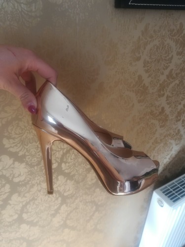 rose gold platform heels