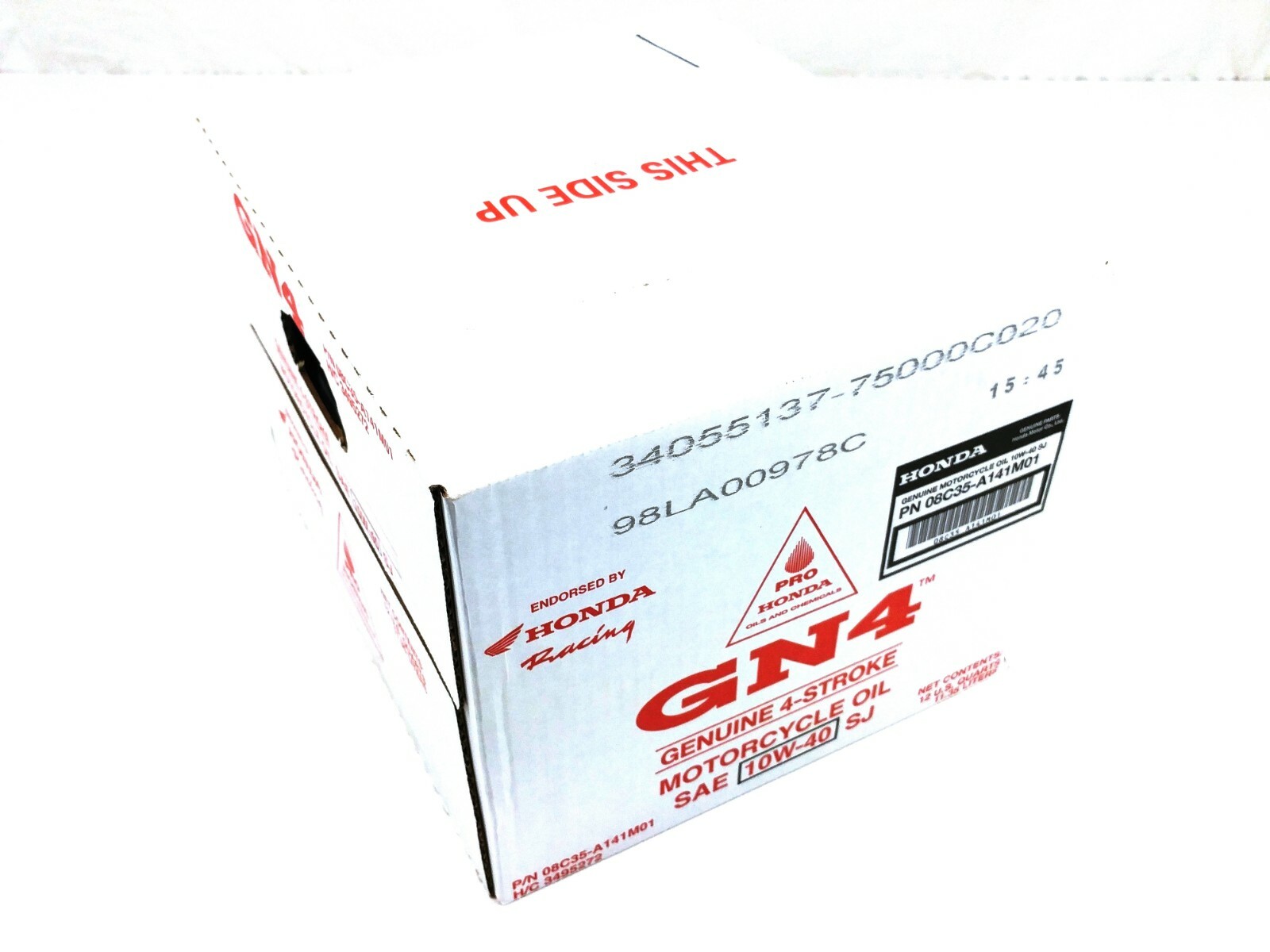 12x Genuine Honda GN4 10W40 SAE 4-Stroke Motorcycle Oil 12 Quarts - 1 Case #K284