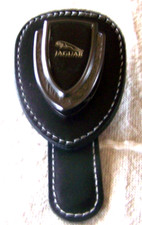 Car Sun Visor Leather Glasses Sunglasses Card Ticket Holder Clip For Jaguar