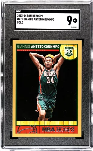 2013-14 PANINI HOOPS GOLD PARALLEL #275 GIANNIS ANTETOKOUNMPO RC - SGC MINT 9