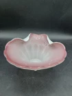 Vintage MCM Murano Art Glass Blown Bowl Ashtray Purple Cased Sticker Barbini