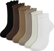 Ankle Ruffle Socks Women - Cute Crew Frilly Sock - Low Cut Cotton Socks
