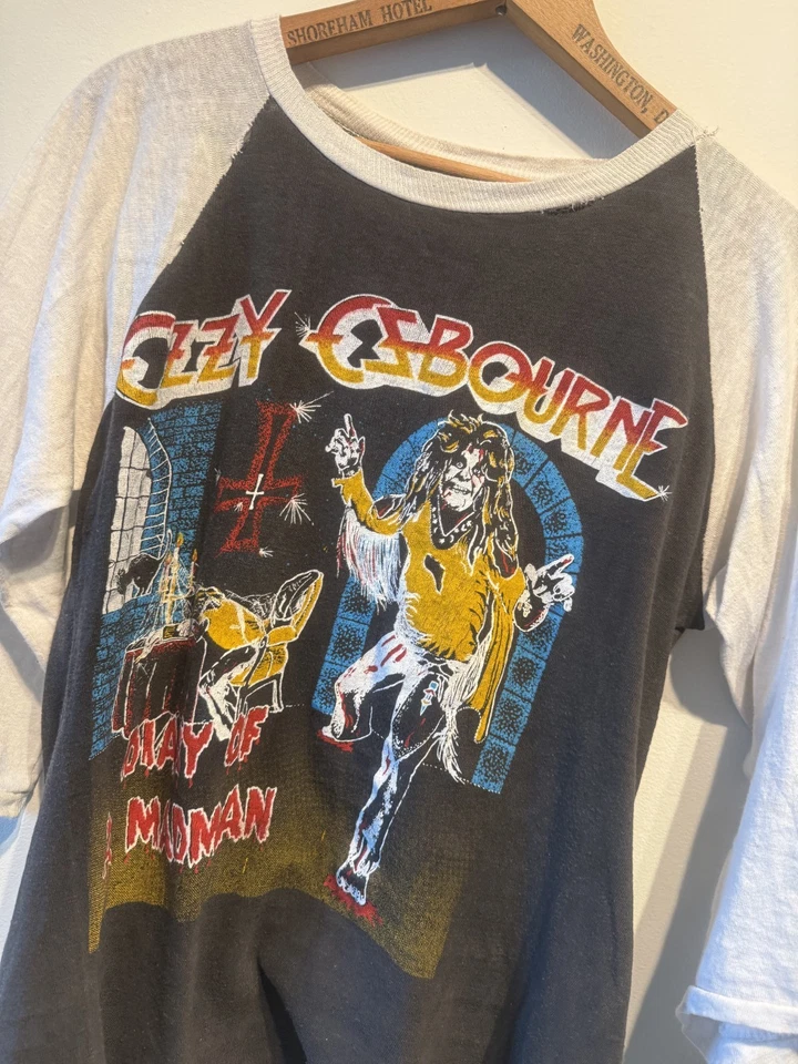 1980's Blizzard of Ozz Ozzy Osbourne Vintage Raglan tour 3/4 sleeve shirt sz M - Image 2 of 4