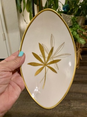 Lindner Kueps Bavaria Tear Drop Gold Lining Gold Leaf Platter