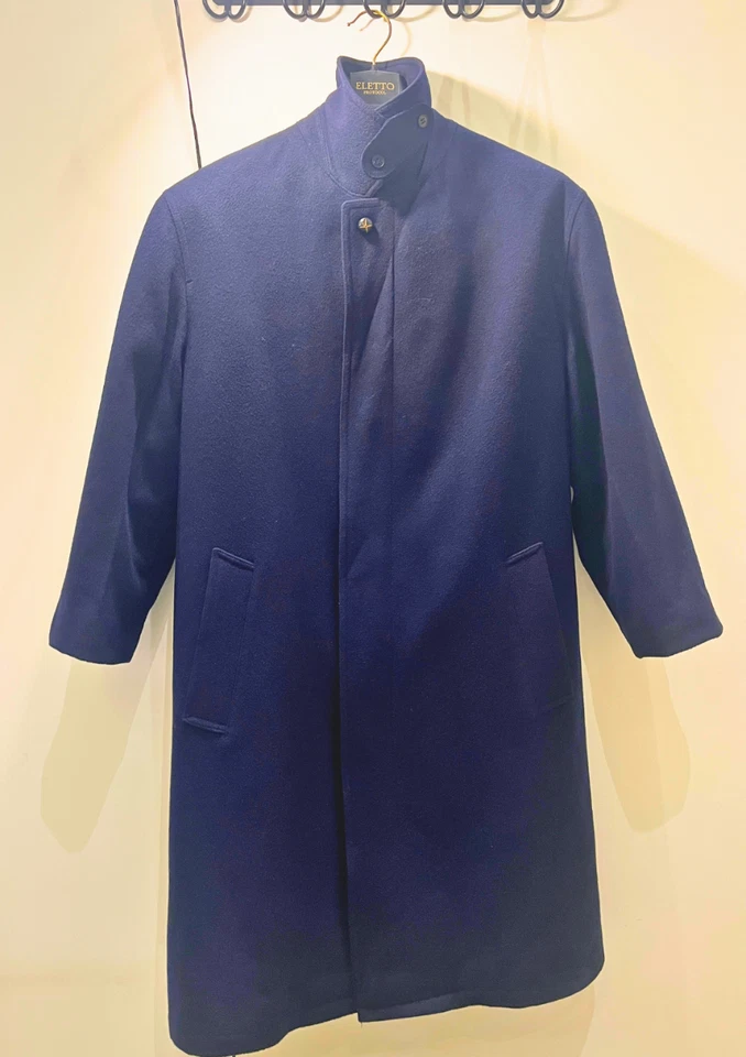 Loden Frey Munich Overcoat Navy 100% Pure New Wool | German Elegance 1980s L - Image 4 of 4