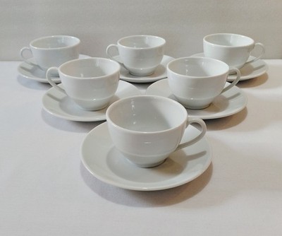Apilco Cup And Saucers 6 Oz Concorde Classic Bistro Hotel Made In France 6 Sets