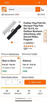 SVOPES Feather Flag Pole Kit Metal 16.3 ft Black Ground-Mounted Swooper Set