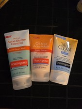 3 Pc Mix Neutrogena Oil-Free Acne Facial Wash/Scrub  K67 