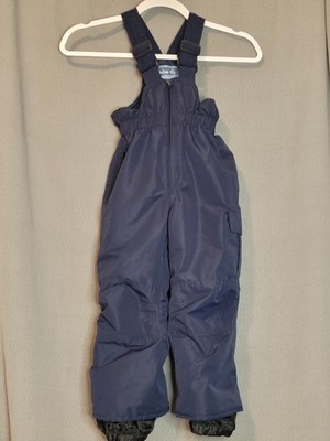 PULSE KIDS SNOW BIB NAVY BLUE POCKETS ZIPPER WATERPROOF ADJUSTABLE LINED SIZE 4T