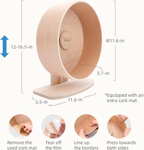 NEW Niteangel Wooden Hamster Silent Exercise Wheel Wood R1 - Afbeelding 5 van 5