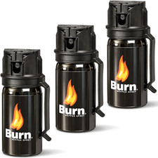 Burn Pepper Spray 3 Pack 1.35oz Police Strength OC Heavy Duty Self Defense Spray