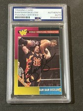 BAM BAM BIGELOW 1995 WWF MAGAZINE SIGNED AUTOGRAPHED CARD PSA/DNA CERTIFIED