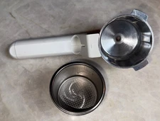 Krups Espresso 963A Coffee Maker Replacement Portafilter + Filter Basket - White