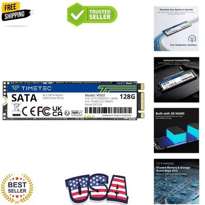 128GB SSD 3D NAND SATA III 6Gb/s M.2 2280 NGFF 64TBW Read Speed Up to 550MB/s...