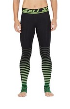 Image of 2XU Womens Refresh Recovery Compression Womens Black/Green Tights, Large, WA4418