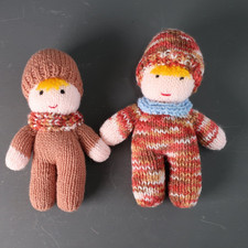 Hand-Crafted Knitted Plush Dolls Boy and Girl - Jean Greenhowe Design