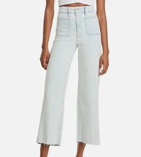 Good American Women's Blue High Rise Crop Palazzo Jeans Pants Size 0