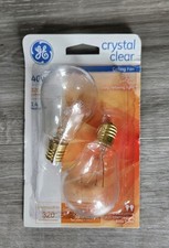 GE Crystal Clear 40w, 320 Lumen Faceted Ceiling fan A15 intermediate 2 Bulbs